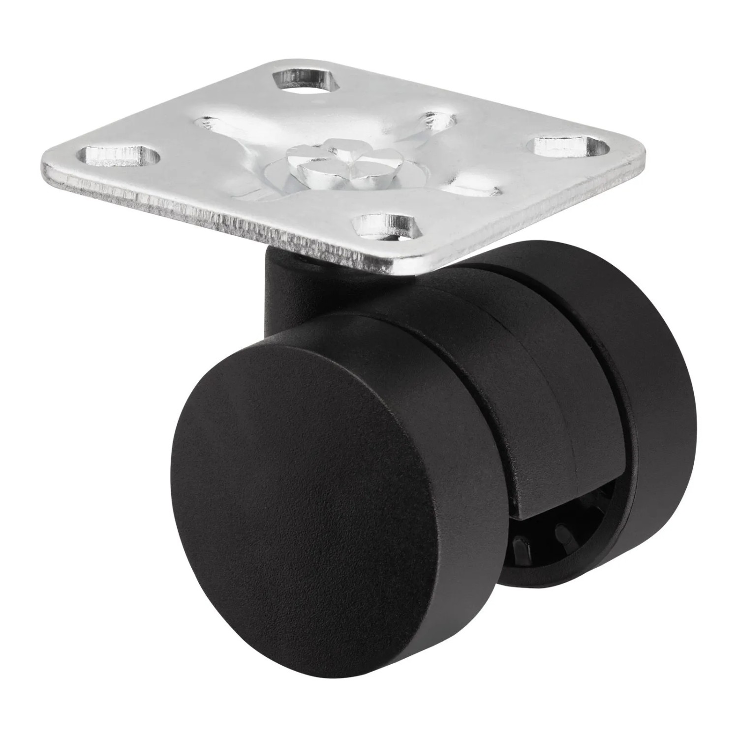 Thumbnail - SOTECH Doppel Möbelrolle AACHEN Ø35 mm Belastbar Bis 40 kg Schwarz mit Montageplatte