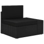 Schwarzes vidaXL Gartenmöbel-Set aus Rattan, Ecksofa-Element mit Kissen.