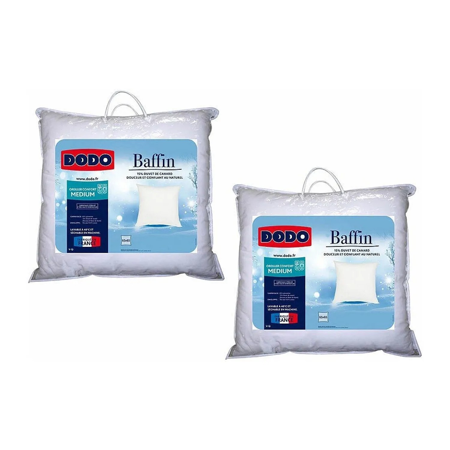 Vente-unique Kopfkissen Baffin Weiß 65 cm