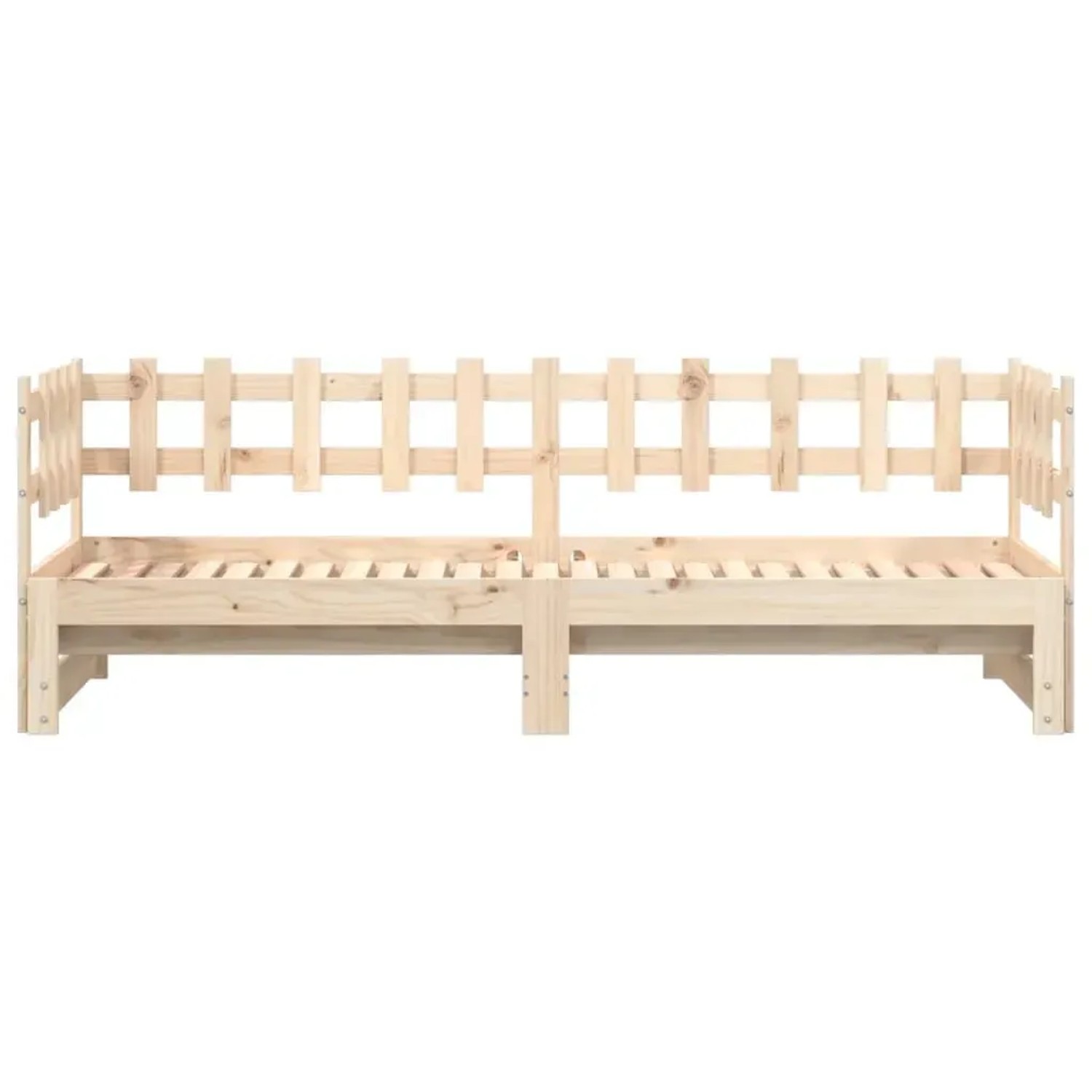Ausziehbares vidaXL Tagesbett aus Kiefernholz, 2x(90x200) cm, ideal als Bett oder Sofa.