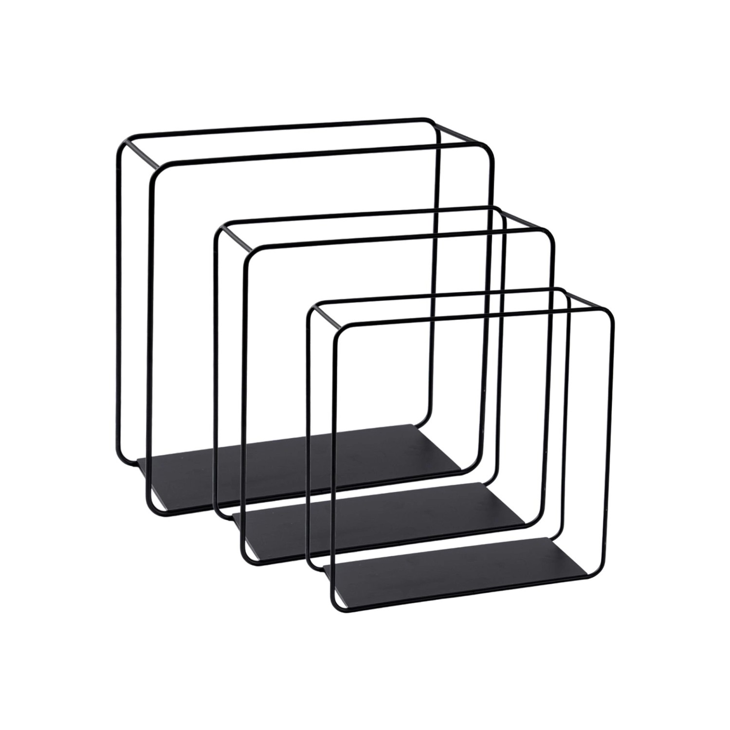 BERLINLODGE Wandregal Metall 3er Set Schwarz Schweberegal 3-Teiliges Hänger günstig online kaufen