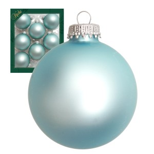 Krebs Glas Lauscha Weihnachtskugeln Uni-Design Celestine Grau 7cm