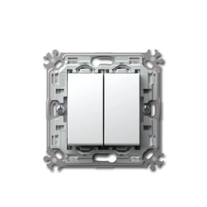 TEM MODUL PLUS Doppel Wechsel Schalter Weiß 250V16A