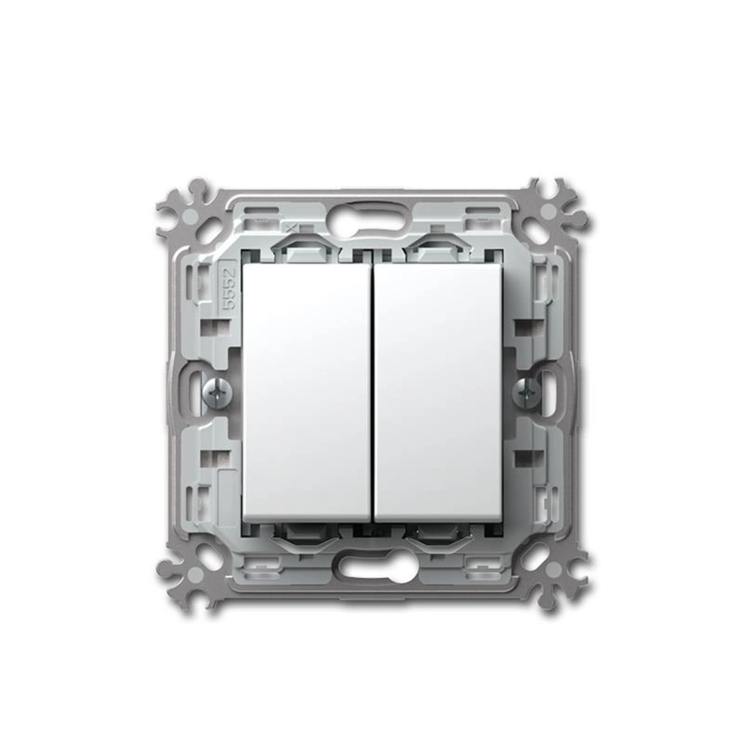 TEM MODUL PLUS Doppel Wechsel Schalter Weiß 250V16A