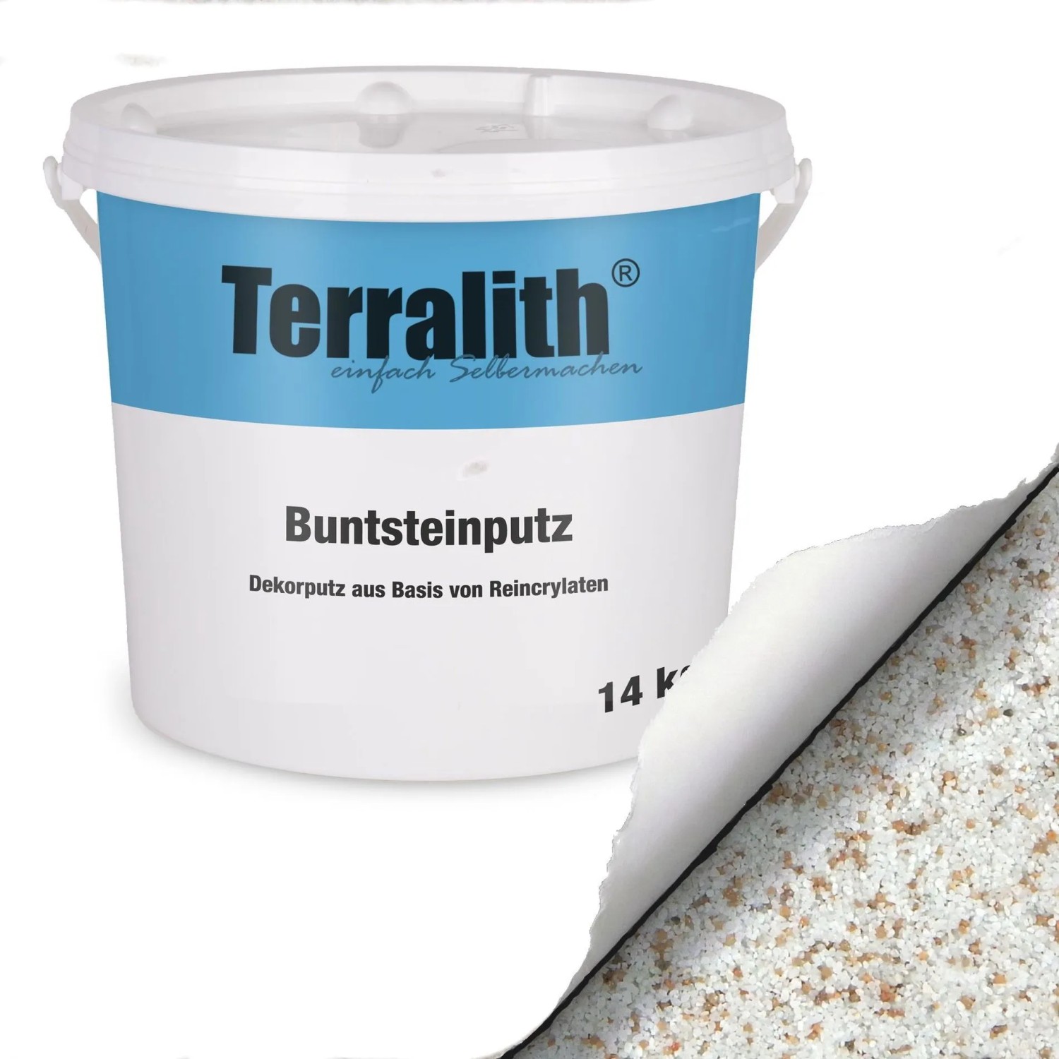 Terralith Buntsteinputz Mosaikputz 2mm 14 kg BSP99 Weiss Grau