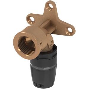 Tecelogo-Push Wandscheibe Dimit 16 mm, Rotguss/Si-Bronze, Gewindefitting für Trinkwasser- und Heizungsinstallation.