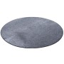 Runder, anthrazitfarbener Kurzflorteppich Shine von Snapstyle, Luxus Soft Velours, 200cm Durchmesser.