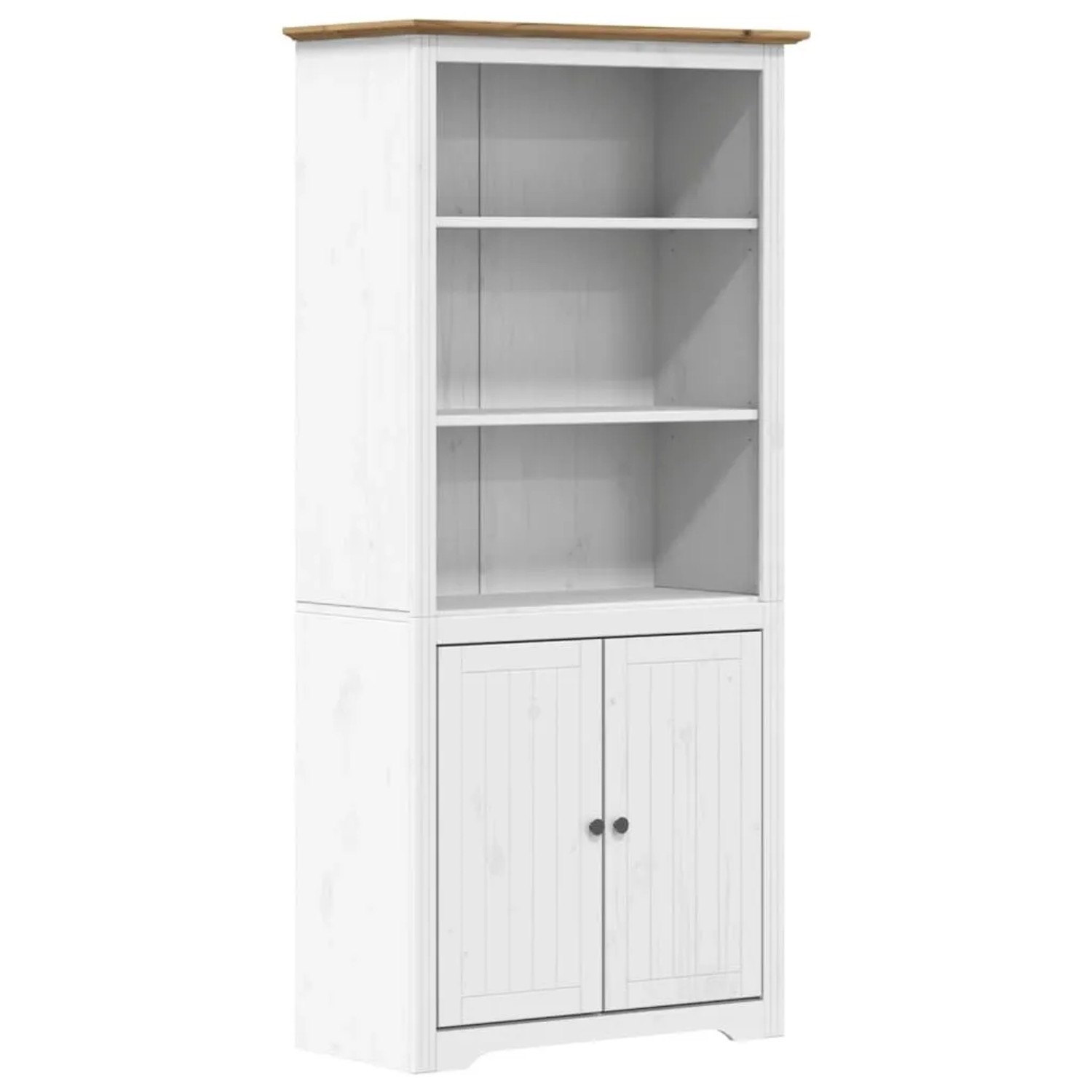 vidaXL Bücherregal BODO Weiß und Braun 82x40x173 cm Massivholz Kiefer 35505 günstig online kaufen