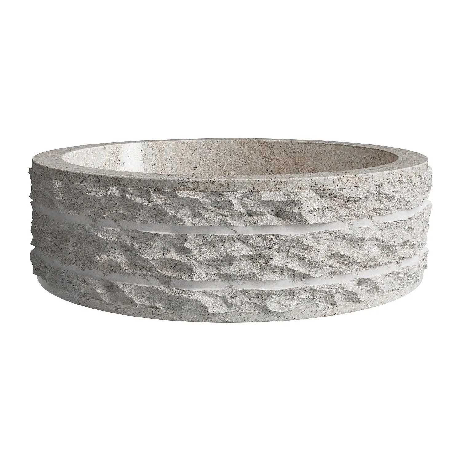 Vente-unique Aufsatzwaschbecken Cirila Cremefarben 40 cm