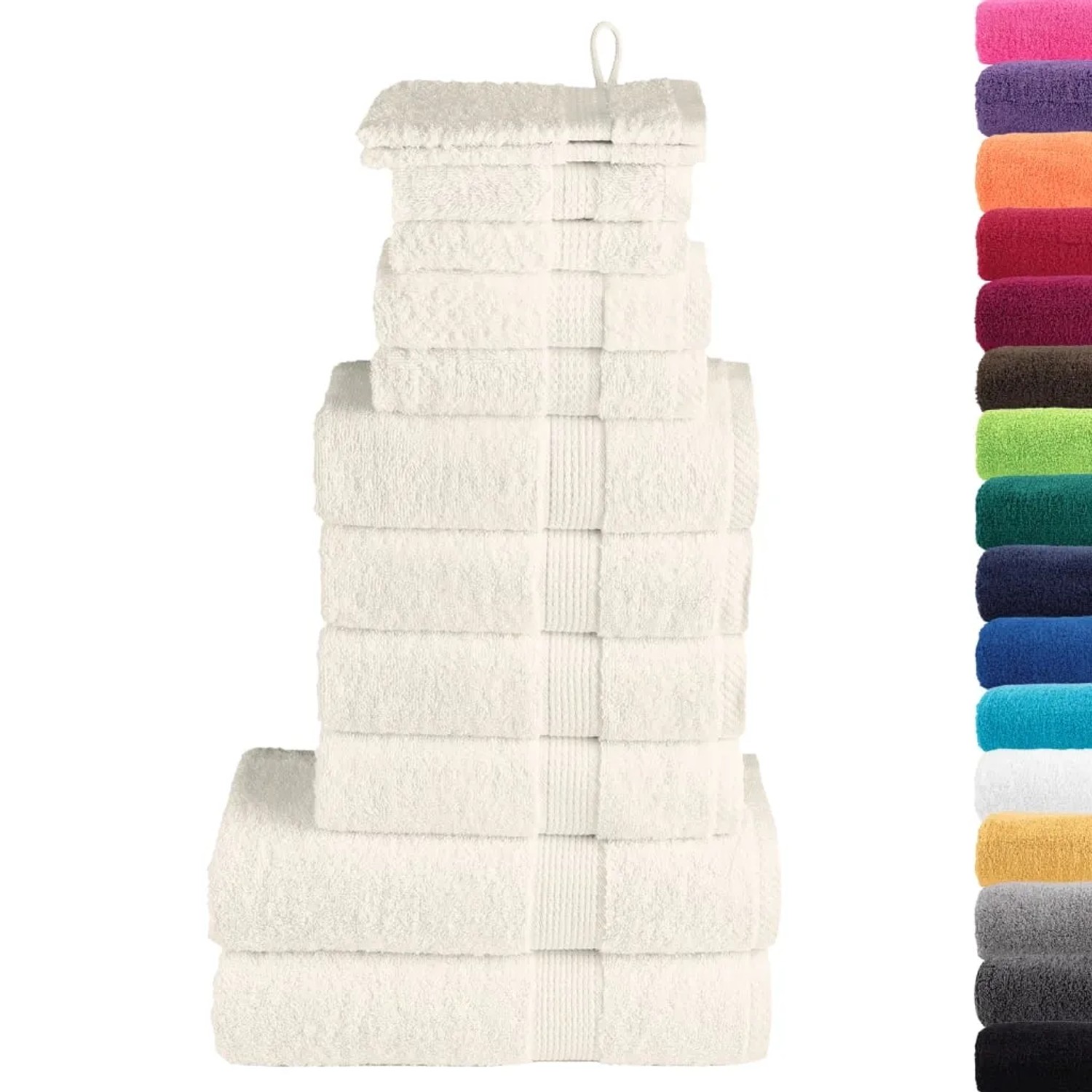 vidaXL Handtuch Set 12-teilig Baumwolle weich saugfähig Creme 600 g/m2 kaufen bei OBI