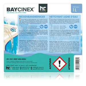Baycinex Beckenrandreiniger 15x1l: Reiniger für Pools und Schwimmbäder