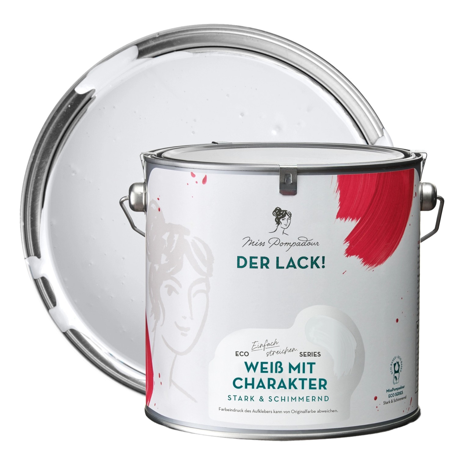 MissPompadour Holzfarbe Weiß mit Charakter 2,5L Seidenmatte Möbelfarbe Innen & Außen