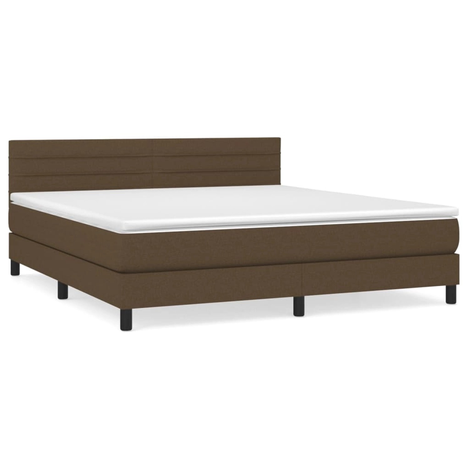 vidaXL Boxspringbett mit Matratze Dunkelbraun 180x200 cm Stoff1468098 günstig online kaufen