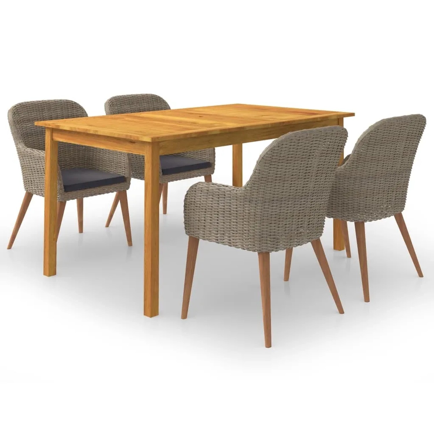 vidaXL 5-Tlg Garten-Essgruppe Braun 3067825