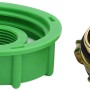 SK-Adapter 20 mm für IBC-Regentonne: Grüner IBC-Adapter mit Messing-Schnellkupplung.