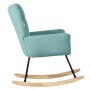 ML-Design Schaukelsessel in Salbei mit Frottee-Bezug und Holzfüßen.