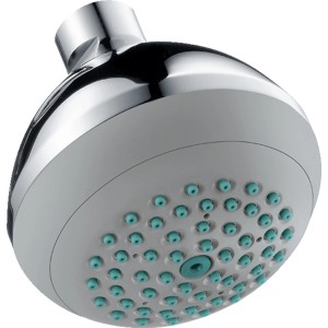 Hansgrohe Crometta 85 Kopfbrause, 6 l/min, Chrom, mit grünen Silikondüsen.