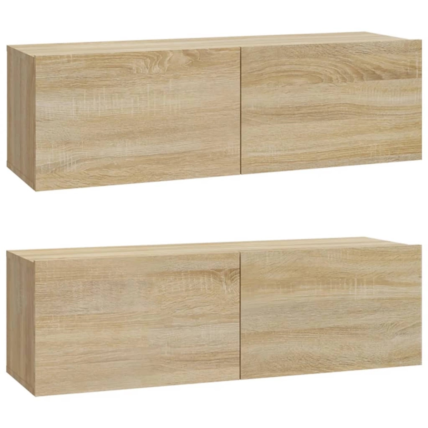 vidaXL TV-Wandschränke 2 Stk Sonoma-Eiche 100x30x30 cm Holzwerkstoff 804547