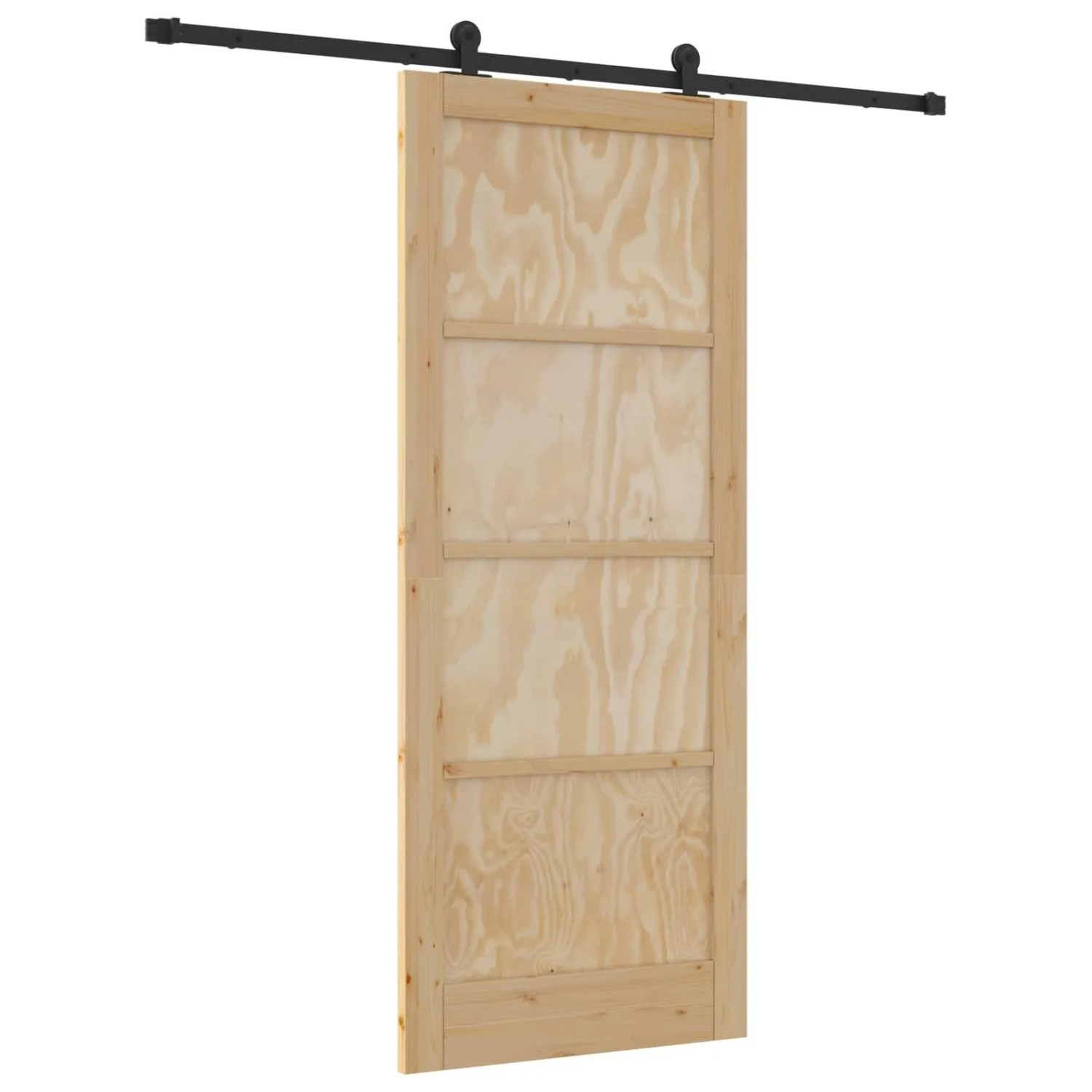 vidaXL Schiebetür Natur und Schwarz 86 x 211 cm 3445466