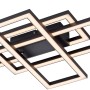 Moderne LED-Deckenleuchte Iven in Schwarz mit geometrischem Design, 65x34,8 cm.