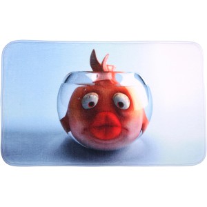 Sanilo Badteppich mit Goldfisch Motiv, 70x110 cm. Weicher Badvorleger für das Badezimmer.