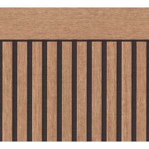 A.S. Création Vliestapete Wallpanel Holz, 5m x 1,06m, braune Holzoptik mit Paneelen.