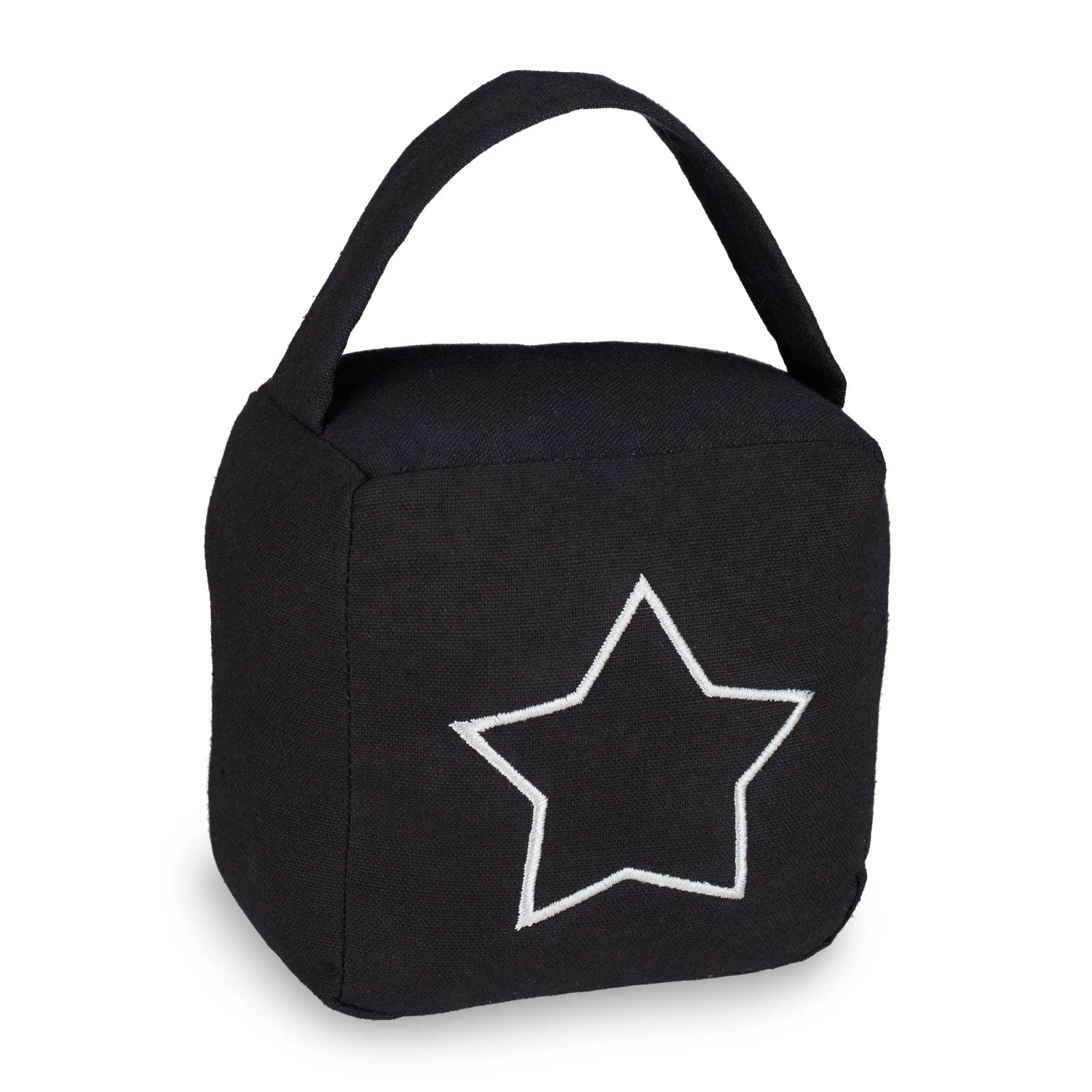 Relaxdays Türstopper Sack Polyester Schwarz Sandgefüllt Freistehend 18,5 cm x 14 cm x 10 cm 0,8 kg