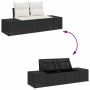 Schwarzes 9-teiliges vidaXL Garten-Sofa-Set aus Poly Rattan mit Stauraum.