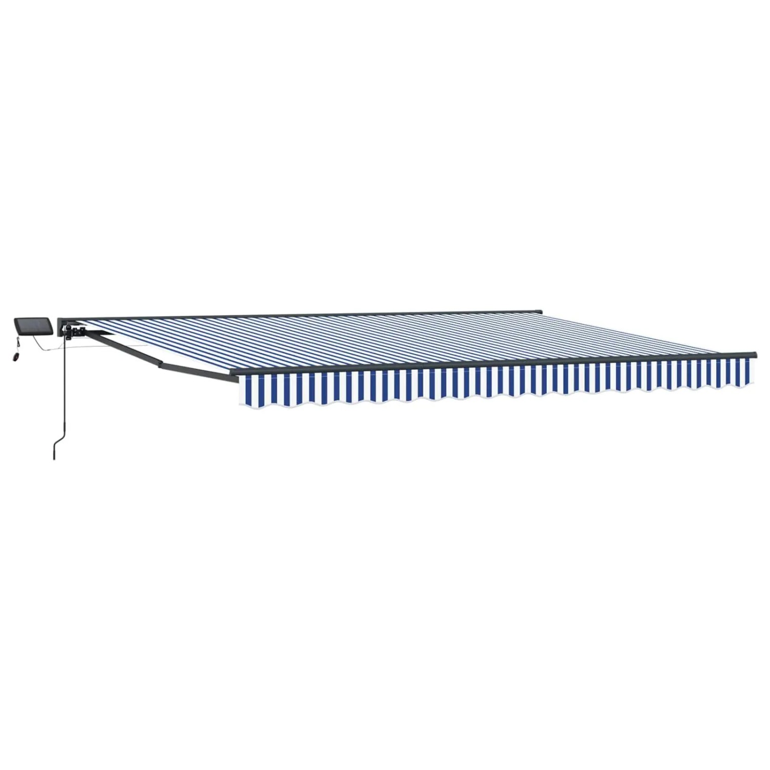 vidaXL Manueller Markisenrahmen mit LEDs Blau und Weiß 4,5 x 3,5 m 3420895
