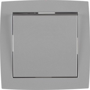 OBI Aus-/Wechselschalter Tauri mit Rahmen in Silber für die Unterputzmontage.