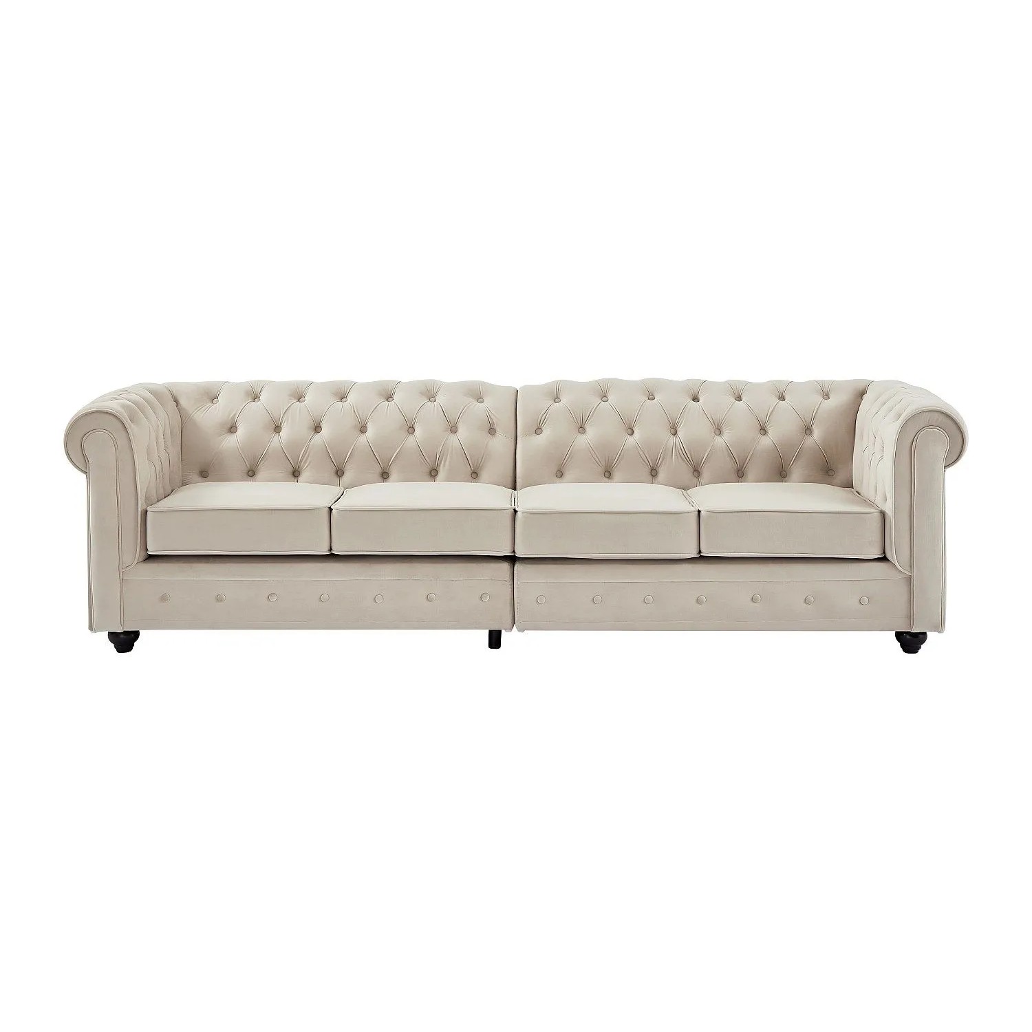 Vente-unique Sofa Ohne Schlafmöglichkeit Chesterfield Beige 256 cm