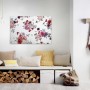 Leinwandbild mit Rosenmuster in Rosa, Rot und Lila für Wohnzimmer und Schlafzimmer.