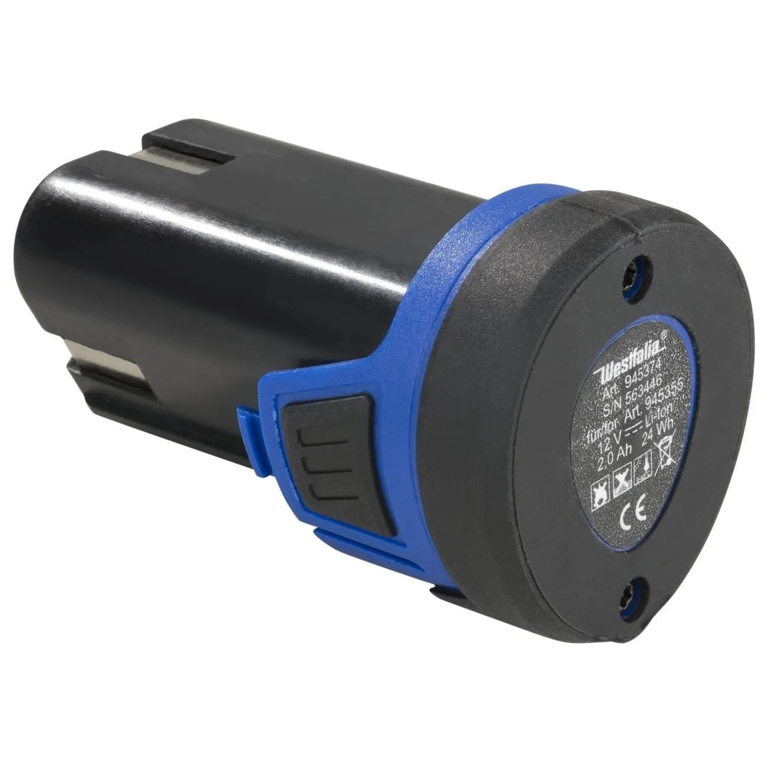 Westfalia Ersatzakku, 12V Li-Ion Akku in Schwarz/Blau für Werkzeuge.