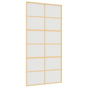vidaXL Schiebetür Golden 102,5x205 cm Matt ESG-Glas und Aluminium 155171