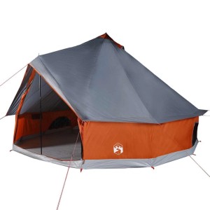 vidaXL Tipi-Familienzelt 6 Personen Grau und Orange Wasserdicht 94587