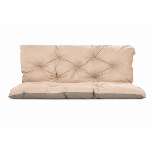Beiges Palettenkissen-Set mit Sitz- und Rückenkissen für Garten, Terrasse. Komfortable Auflage für Loungemöbel.