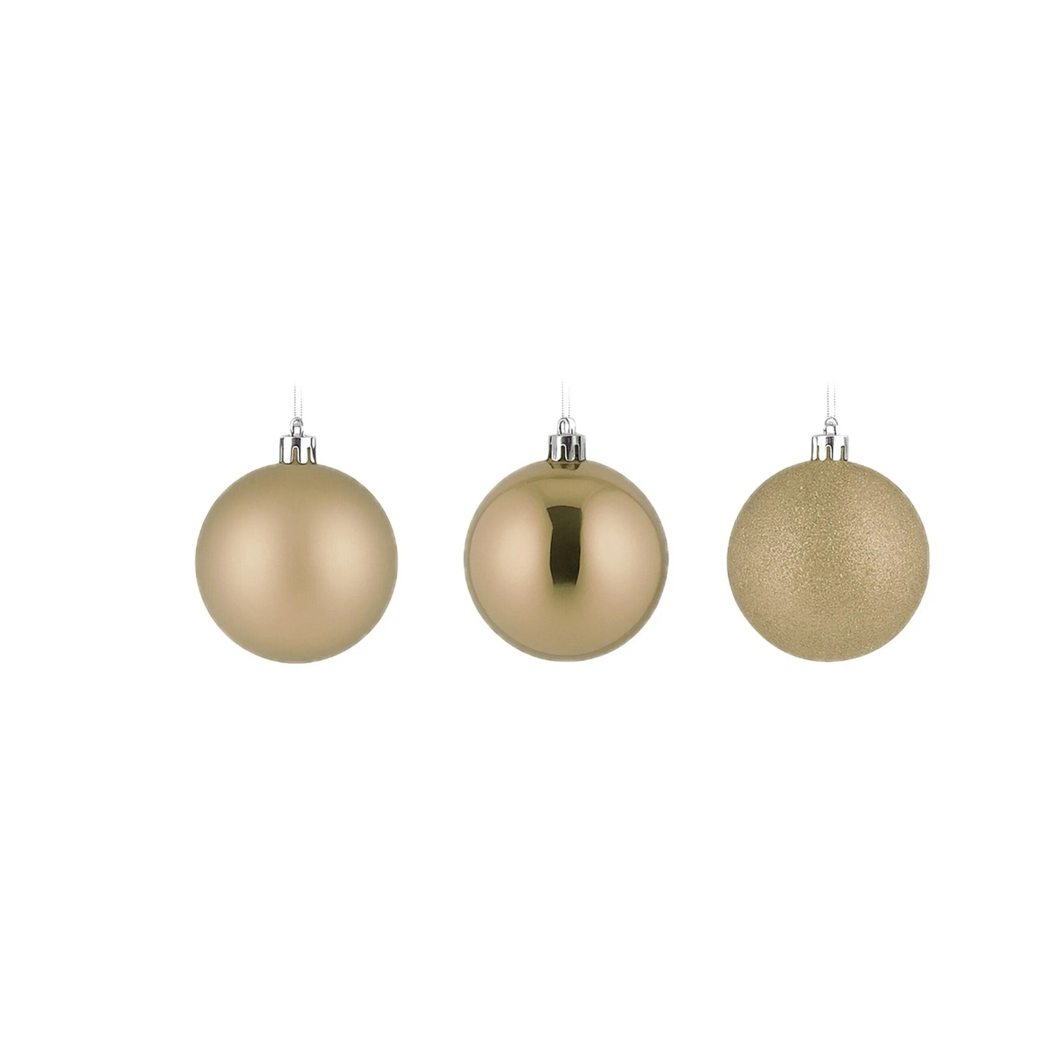 Relaxdays Weihnachtskugeln Kunststoff Champagner Bruchsicher 30er Set 7 cm x 6 cm