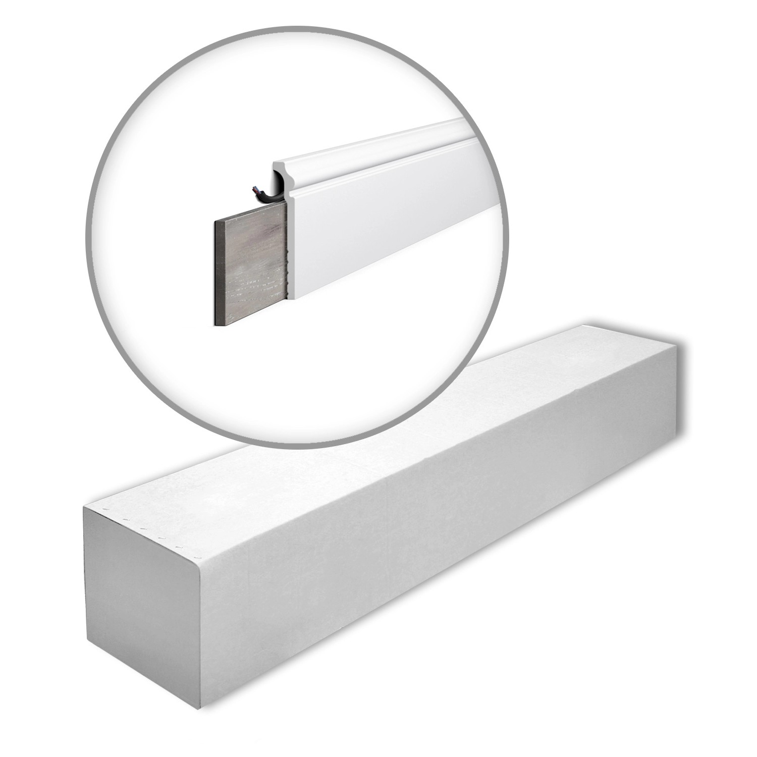 Thumbnail - NOEL & MARQUET NMC CF3-Box WALLSTYL Abdeckleisten 1 Karton Set mit 19 Sockelleisten 38 m Weiß