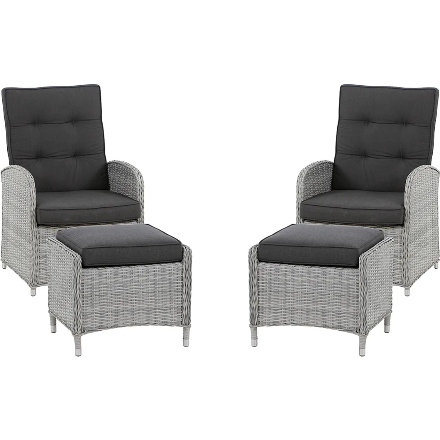 Siena Garden Cordoba Lounge-Set 4-teilig Ice-Grey inkl. Kissen