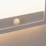 Eckige Paulmann LED-Außendeckenleuchte Lamina mit Bewegungssensor, weiße Umrandung.