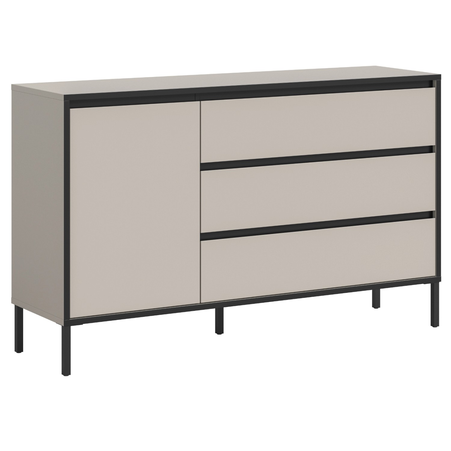 Inn.Furn Sideboard in Kaschmir und Schwarz 136 cm Torello günstig online kaufen