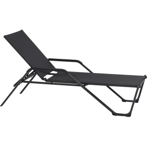 Siena Garden Sonnenliege Tesoro, anthrazitfarbenes Gestell mit schwarzer Liegefläche.