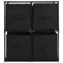 Schwarzer vidaXL Lagerschrank mit 4 Stoffkörben, ideal für Büro und Zuhause.