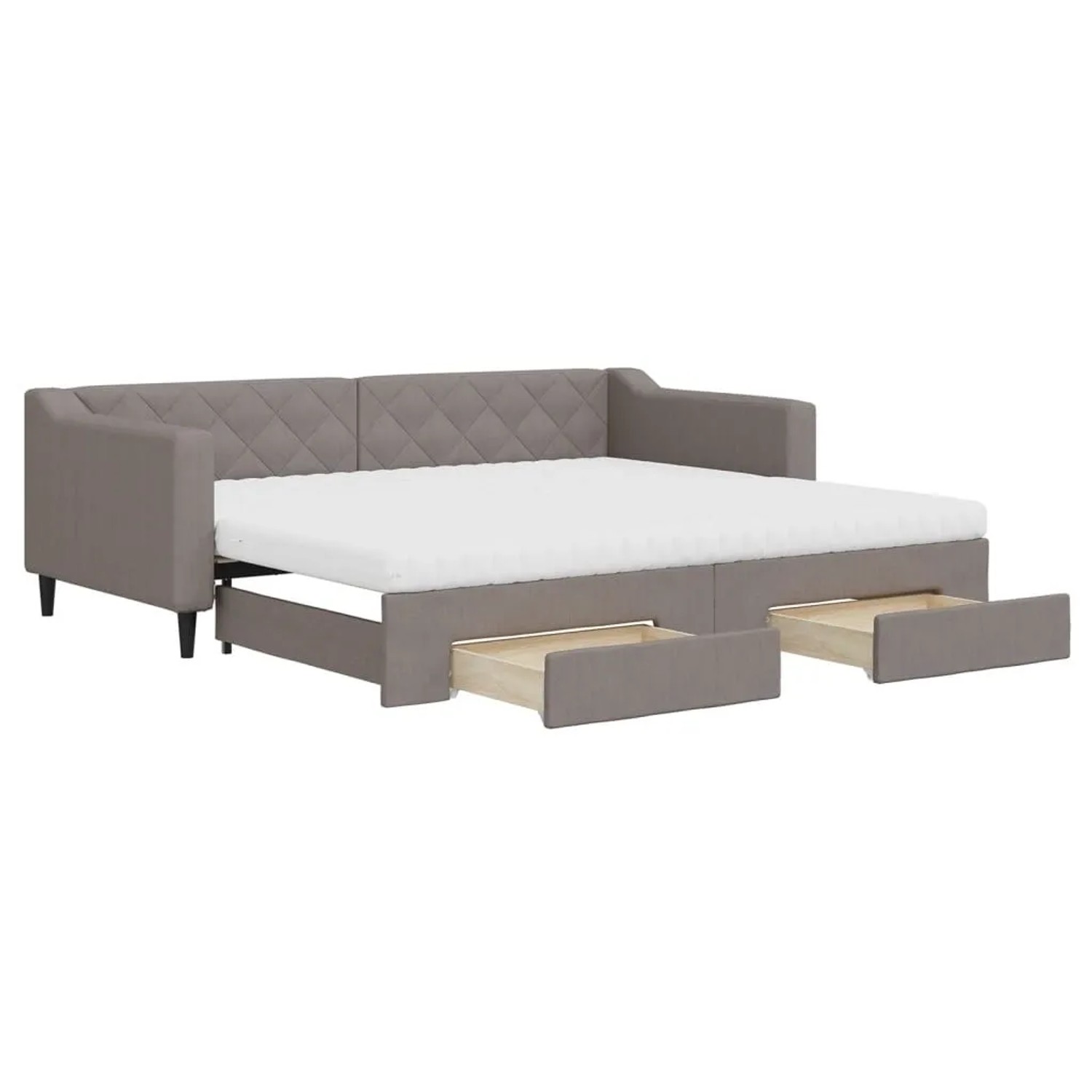 vidaXL Tagesbett Ausziehbar mit Schubladen Taupe 90x200 cm Stoff 3197483 günstig online kaufen