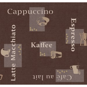d-c-fix Tischdecke Cappuccino Schoko, ovale, abwischbare Küchen-Tischdecke mit Kaffeemotiven.