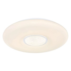 Weiße LED-Deckenleuchte Sully, Ø 41cm, mit Farbwechsel und Fernbedienung.