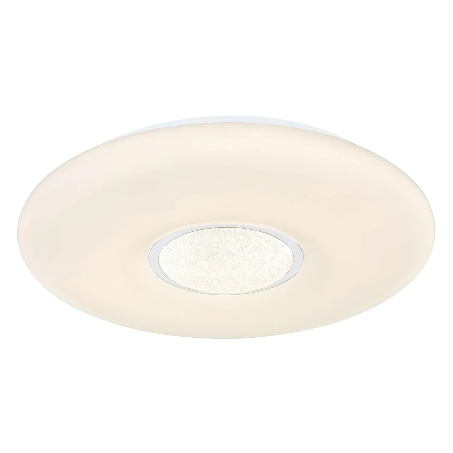 Weiße LED-Deckenleuchte Sully, Ø 41cm, mit Farbwechsel und Fernbedienung.