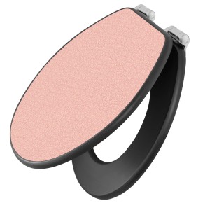 Banjado WC-Sitz Anthrazit/Rosa Arabesque mit Absenkautomatik, MDF Toilettendeckel