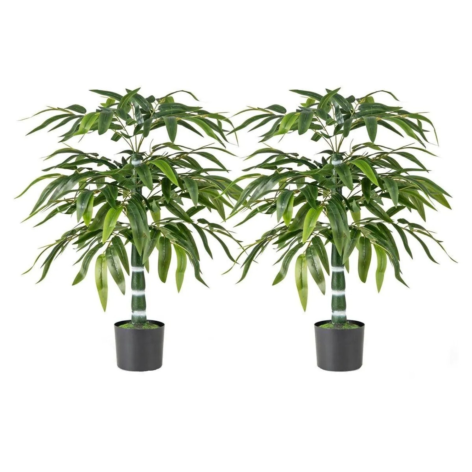 Costway 2er Set Künstliche Pflanze Bambus für Zuhause Grün 100 cm günstig online kaufen