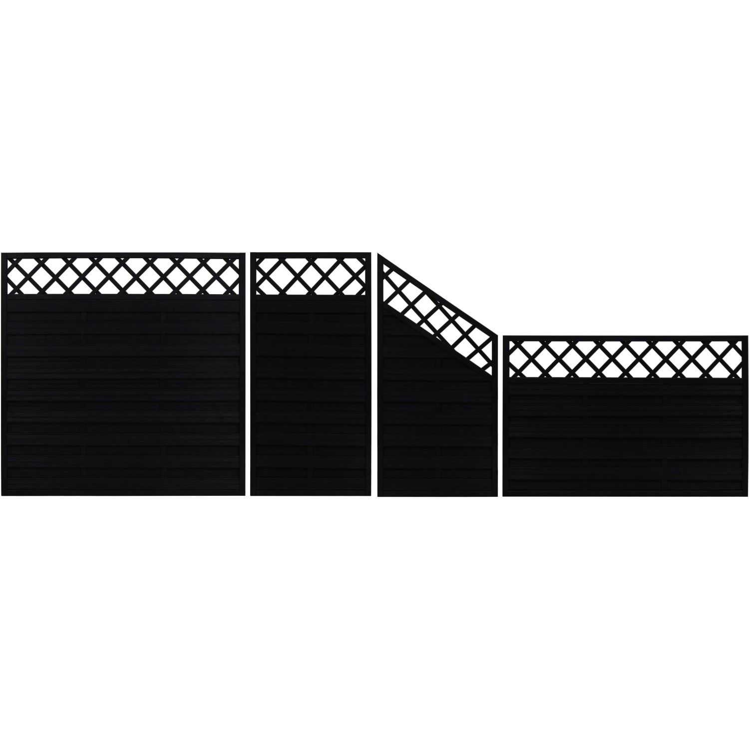 Andrewex SichtschutzzaunElement Country Anthrazit lasiert 180 cm x 180